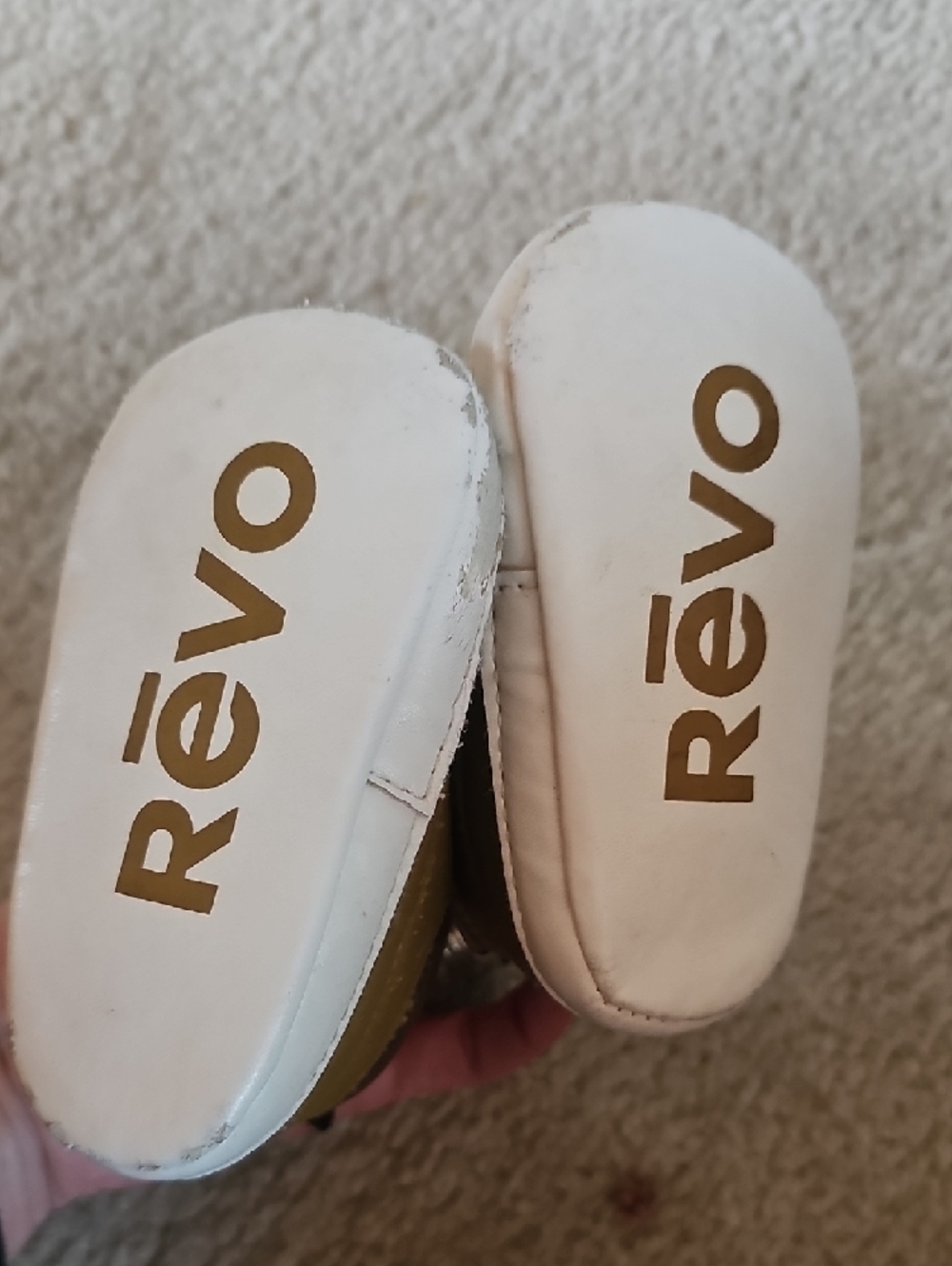 Revo Tan and Brown High-Top Baby Walker Shoes with Yellow-Red Laces - Picture 5 of 9